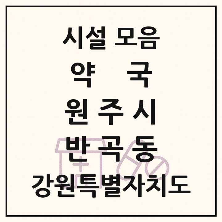 강원특별자치도 원주시 반곡동 약국 목록
